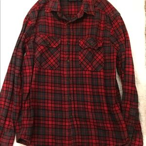 Red & Gray Button Down Flannel